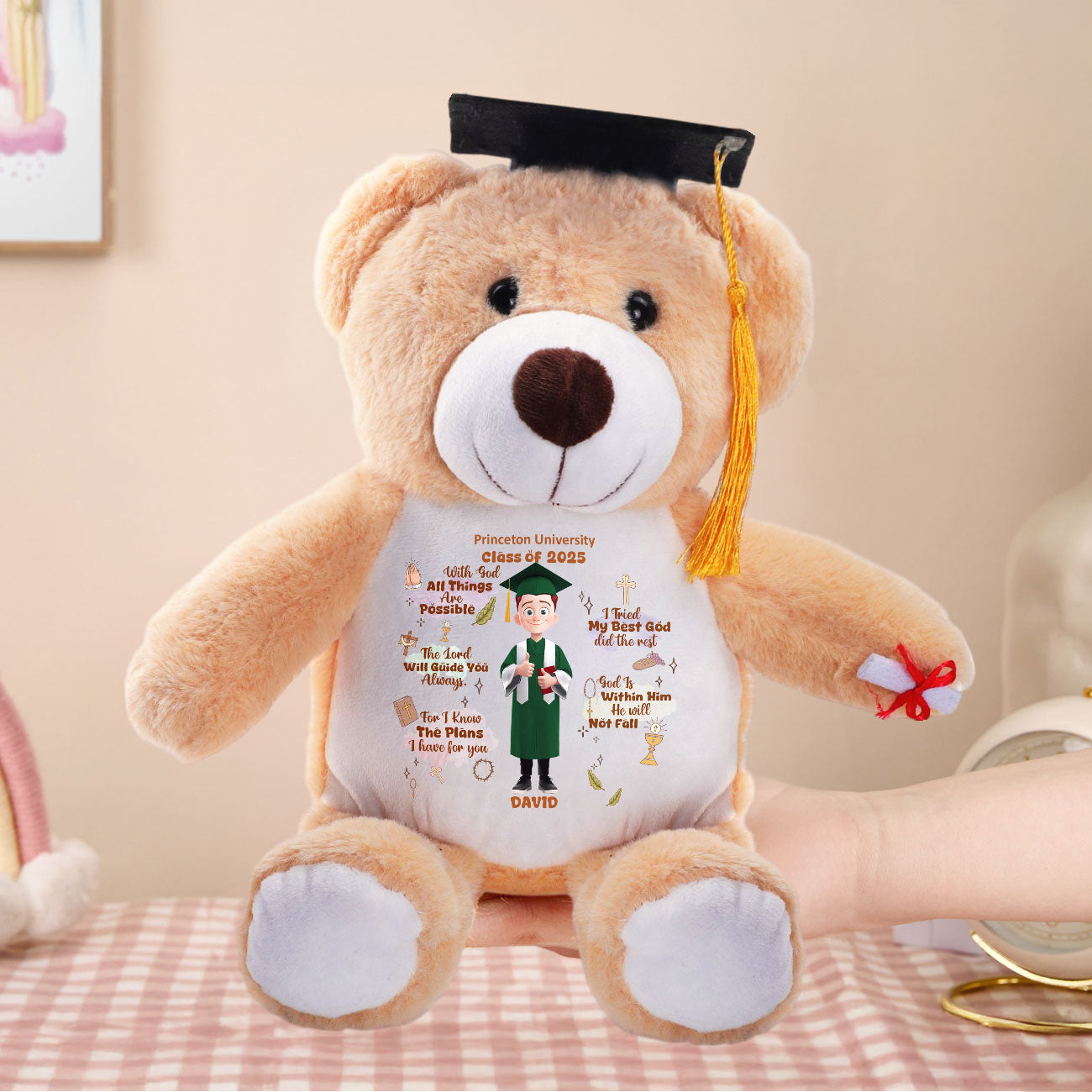 With God All Things Are Possible | Personalized Graduation Teddy Bear