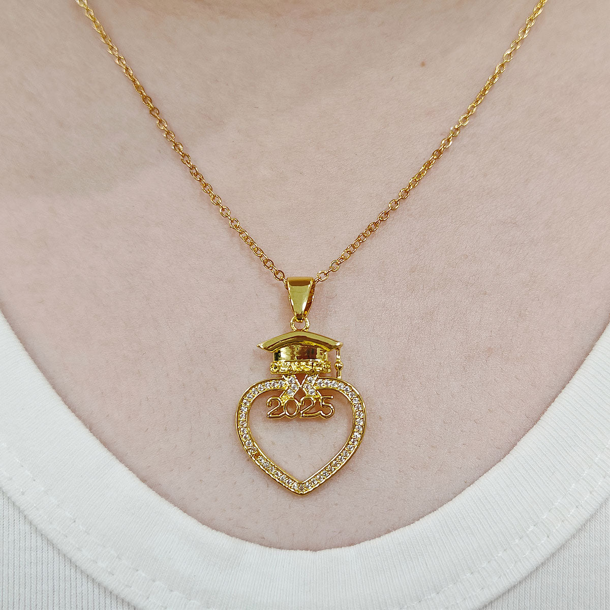 For I Know The Plans I Have For You | Personalized Grad Cap Heart Necklace With Box&Card