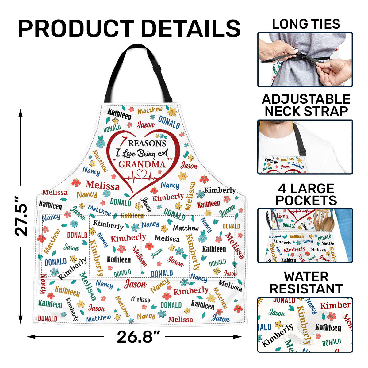 The Reason I Love Being A Grandma | Personalized Apron With Packet