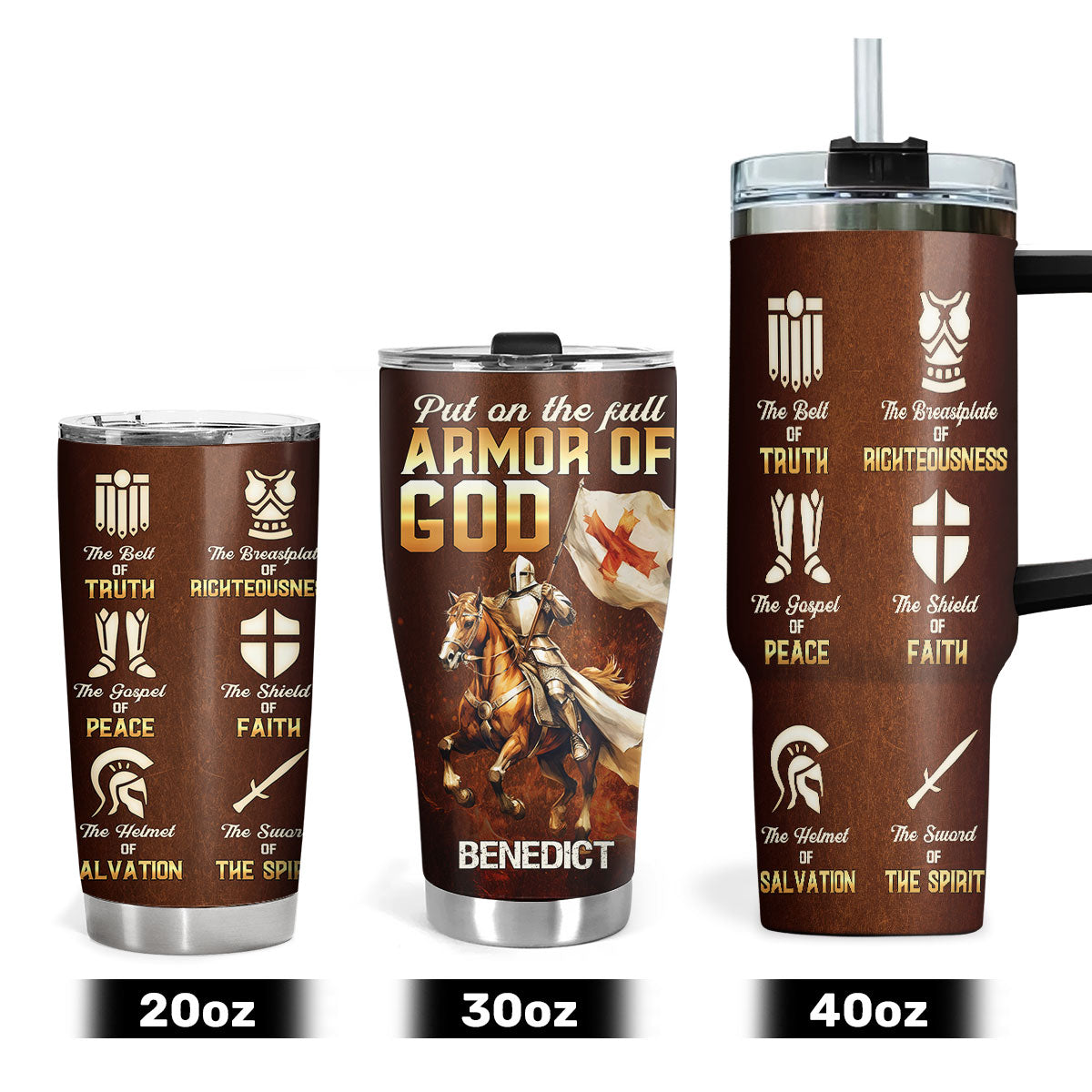 Put On The Full Armor Of God | Personalized Stainless Steel Tumbler JSSSTM1024