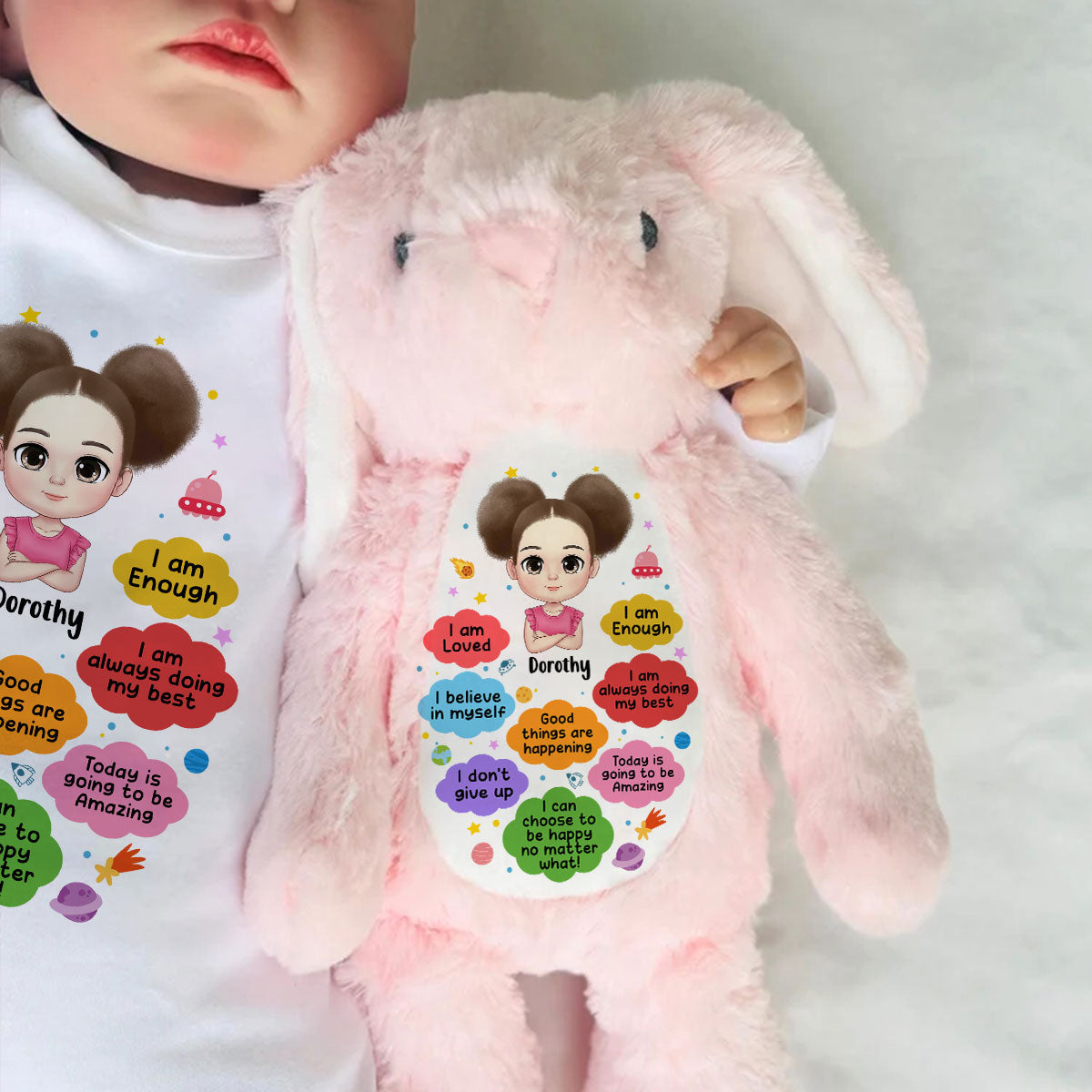 Good Things Are Happening | Personalized Stuffed Bunny