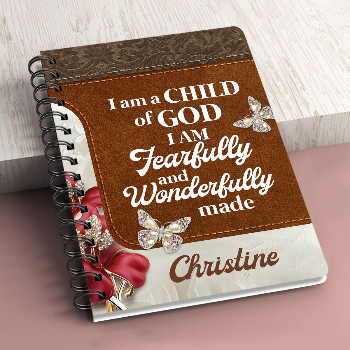 Special Personalized Spiral Journal - I Am Fearfully And Wonderfully Made NUH303