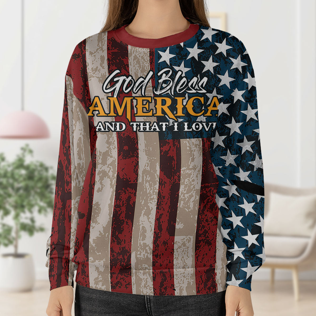 Jesuspirit | Eagle 3D Unisex Sweater | God Bless America | Stylish Gif