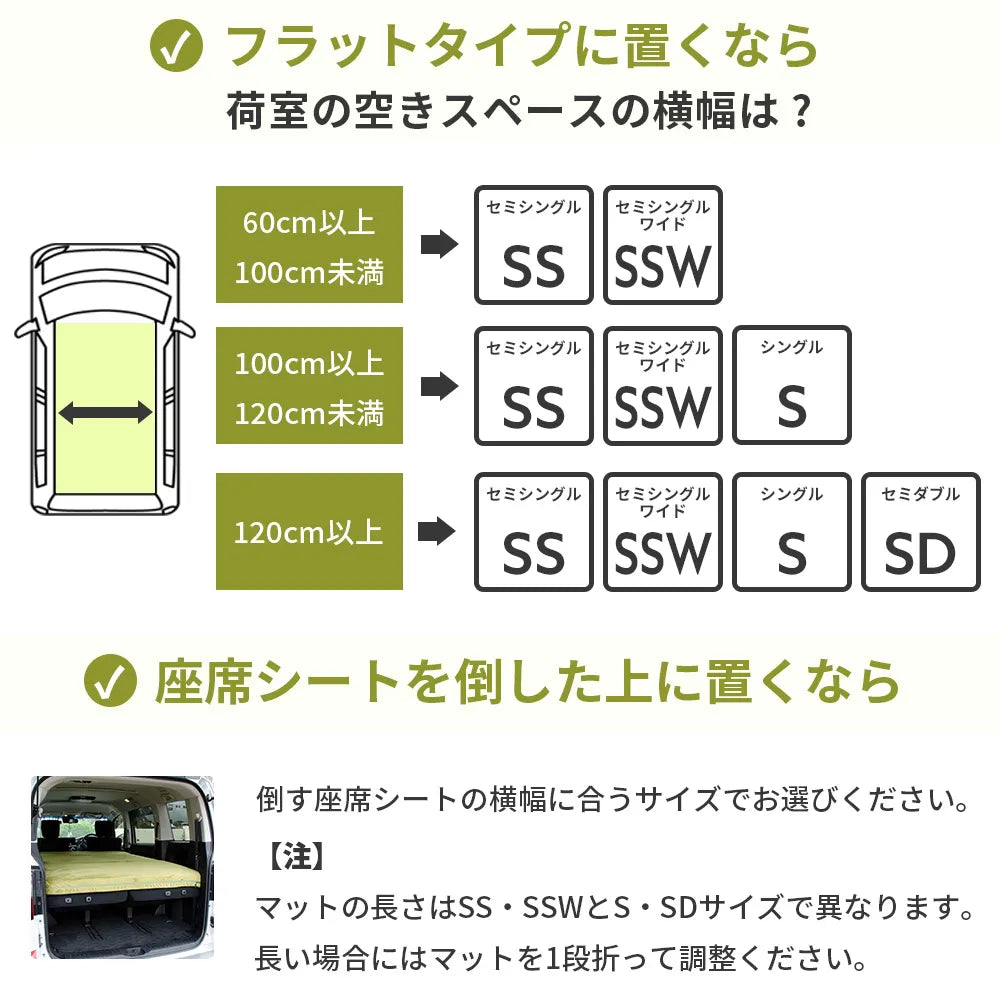 車中泊 マット 軽自動車 セミシングルワイド 幅80cm SS-W 折りたたみソファ アウトドア キャンプ コンパクト エブリィ カバーリング　セルタン　セルタン公式 NOMAD BASE ノマドベース