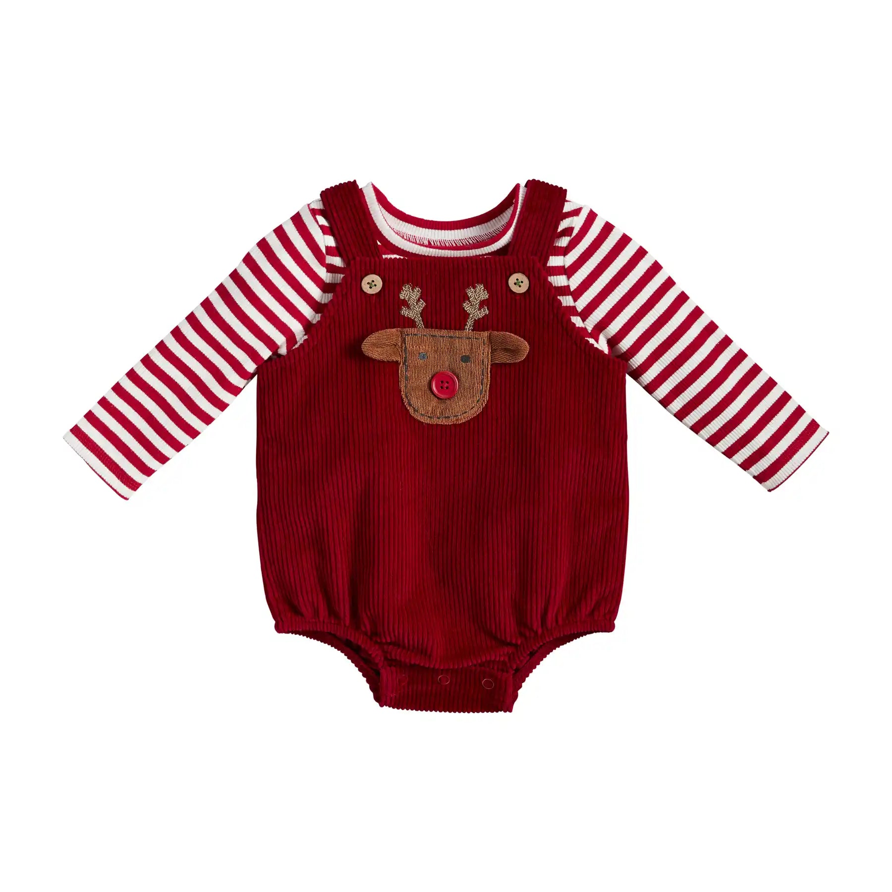 Image of Reindeer Corduroy Bubble Outfit Set