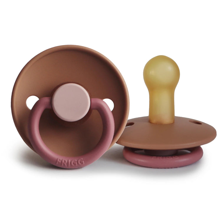SpearmintLOVE’s baby Natural Rubber Pacifier, Colorblock Flamingo