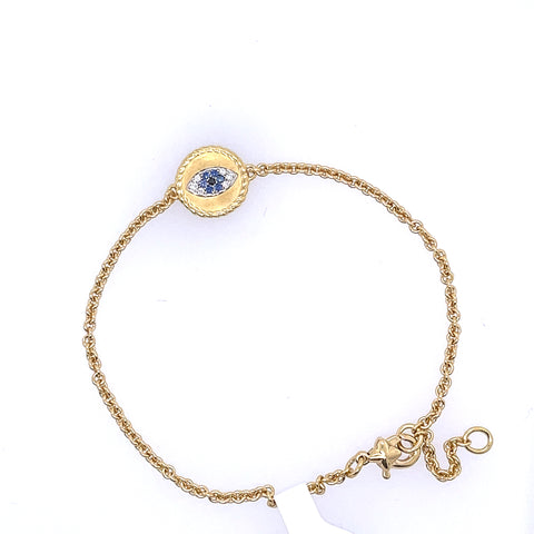 14K Yellow Gold Evil Eye with Diamonds Bracelet – Red Velvet Luxe