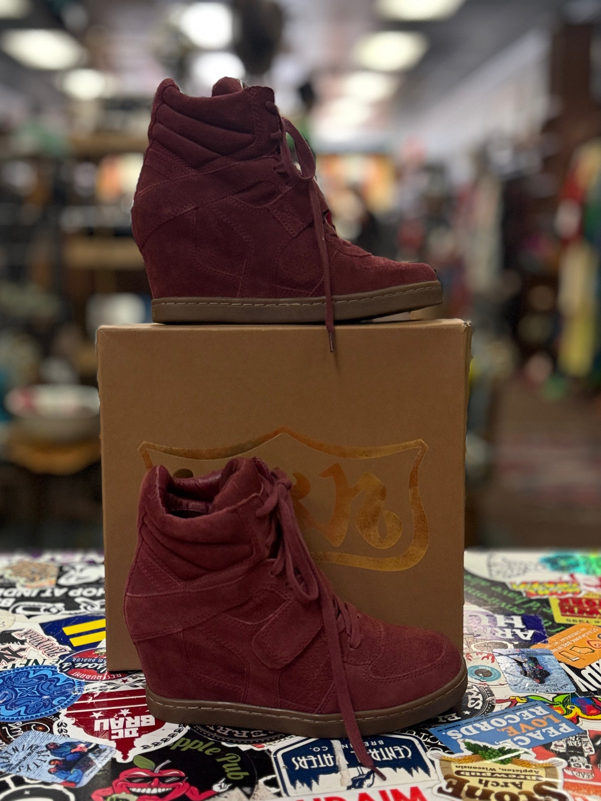 NIB ASH SUEDE WEDGE SNEAKER (org$198) - Beatnik Bettys Resale Butik