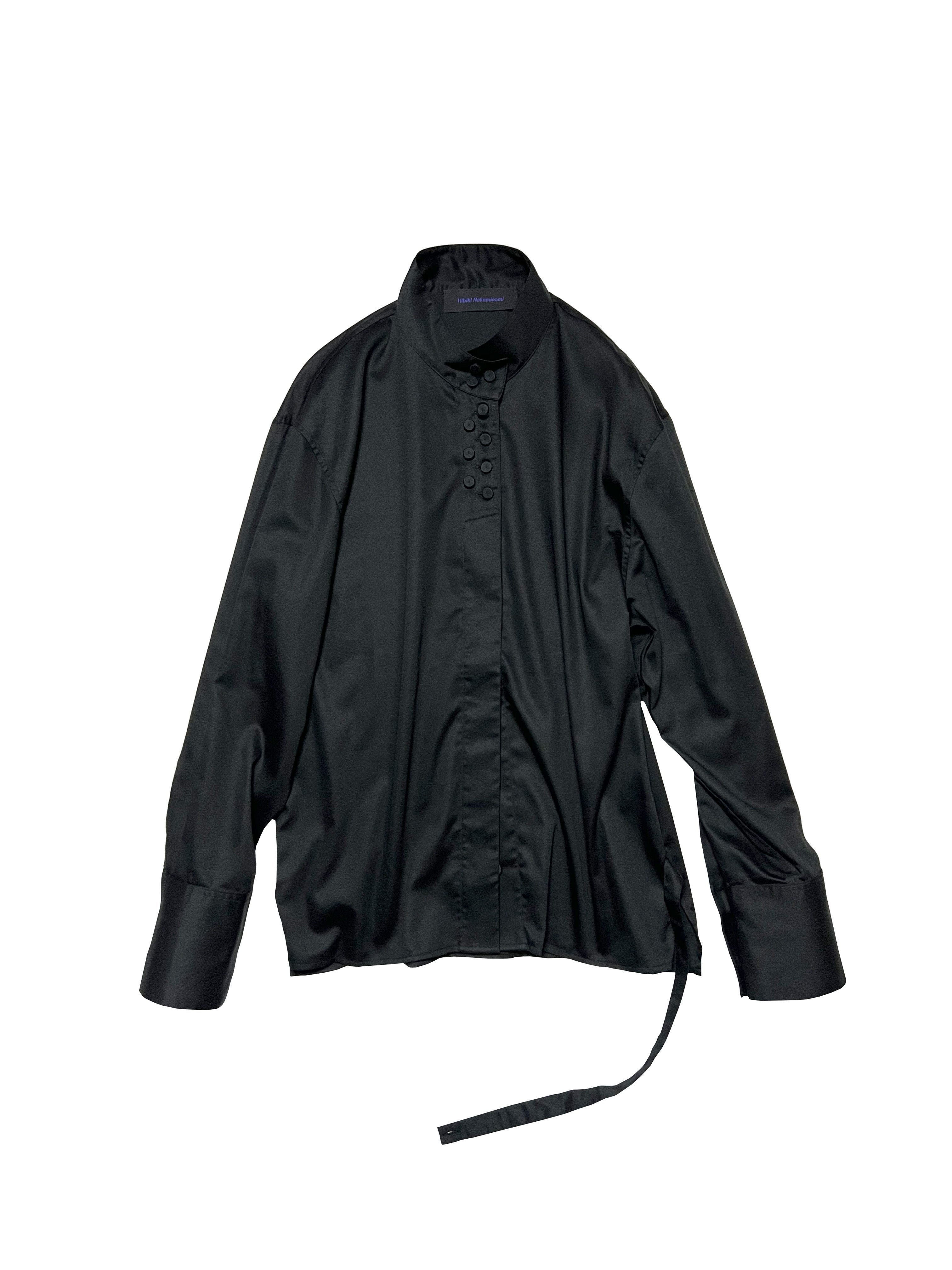 CERES STANDCOLLAR SHIRT in BLACK / Hibiki Nakaminami • HIBIKI