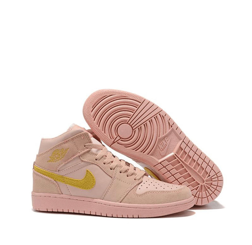 pink gold white jordans