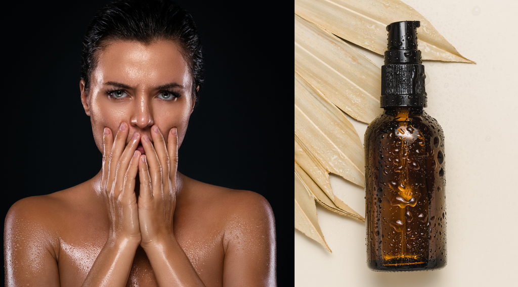 woman body oil