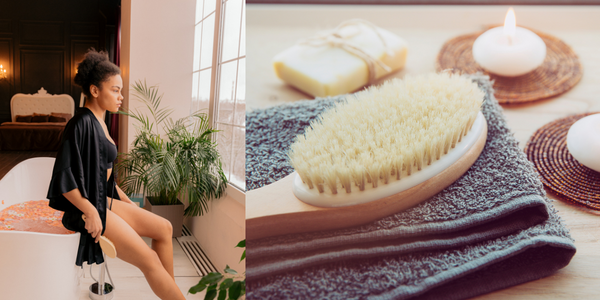 BODY BRUSHING INCREASES BLOOD FLOW REMOVES DEAD CELLS FROM THE TOP LAYERS OF THE SKIN AND IMPROVES SKIN SMOOTHNESS.