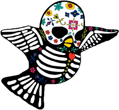 Bird painted as MExican sketeton