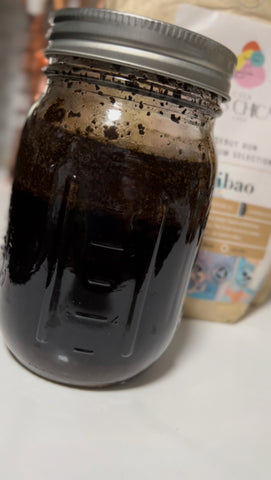 Cold-brewed coffee sitting on the kitchen counter