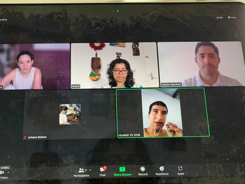 Snapshot of Zoom conference call with coffee supply chain