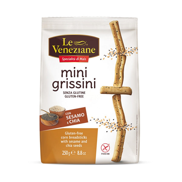 Grisine cu seminte de susan si chia fara gluten Le Veneziane 250g Naturking