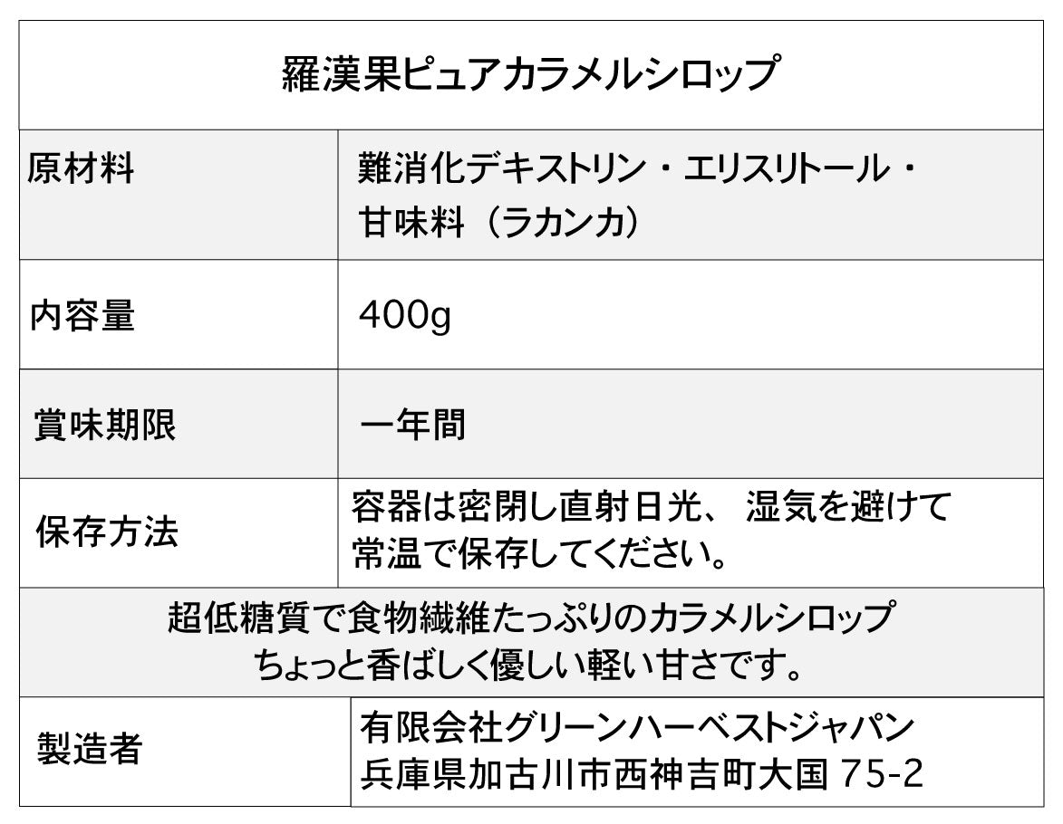 羅漢果ピュアカラメルシロップ