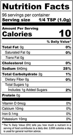 Watson's Nord Nutrition Label