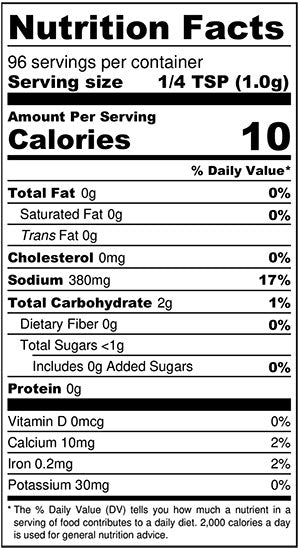 Watson's Sud Nutrition Label
