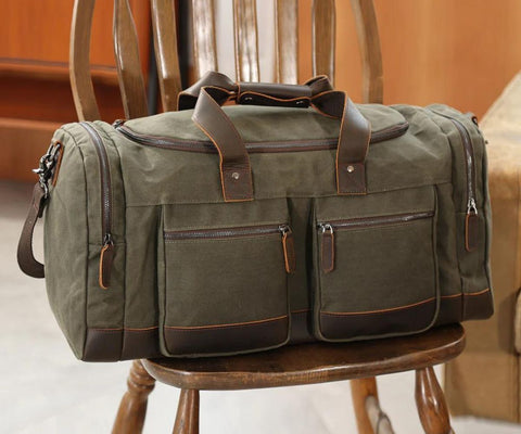 Image of a Waxed Canvas Leather Duffel Bag - Rugged yet stylish travel companion for your adventures.