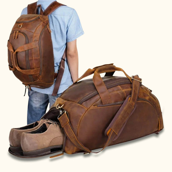 The Lawful - Leather Duffle with Wheels