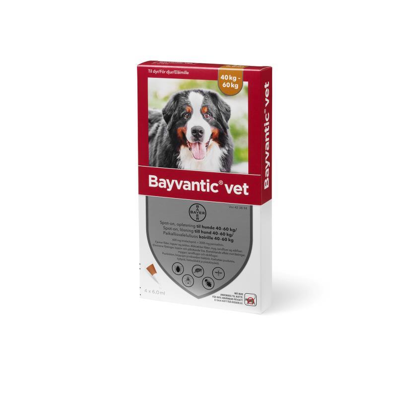 Se Bayvantic Vet. hund 40-60 kg - 4x6,0ml hos animondo