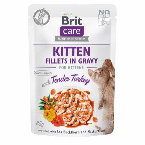 Se Brit Care Cat Kitten Fillets - Gravy with Turkey hos animondo