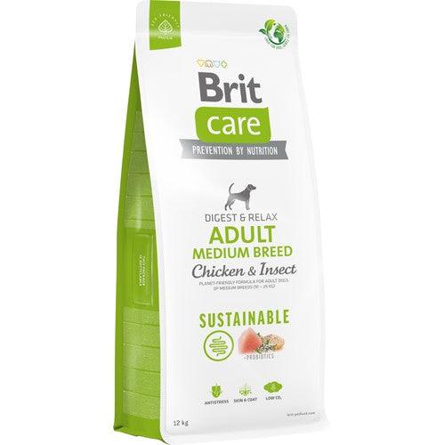 Se Brit Care Sustainable Adult Medium Breed Kylling & insekt 12 kg hos animondo