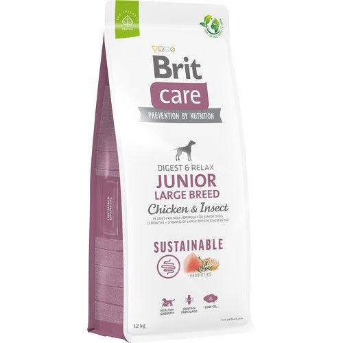 Se Brit Care Sustainable Junior Large Breed Kylling & insekt 12 kg hos animondo