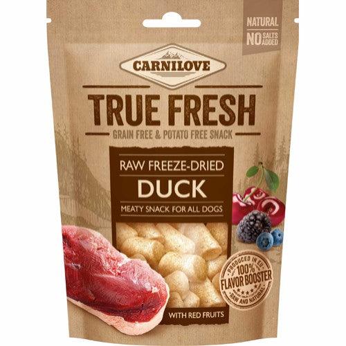 Se Carnilove Raw freeze-dried Duck with red fruits 40g hos animondo