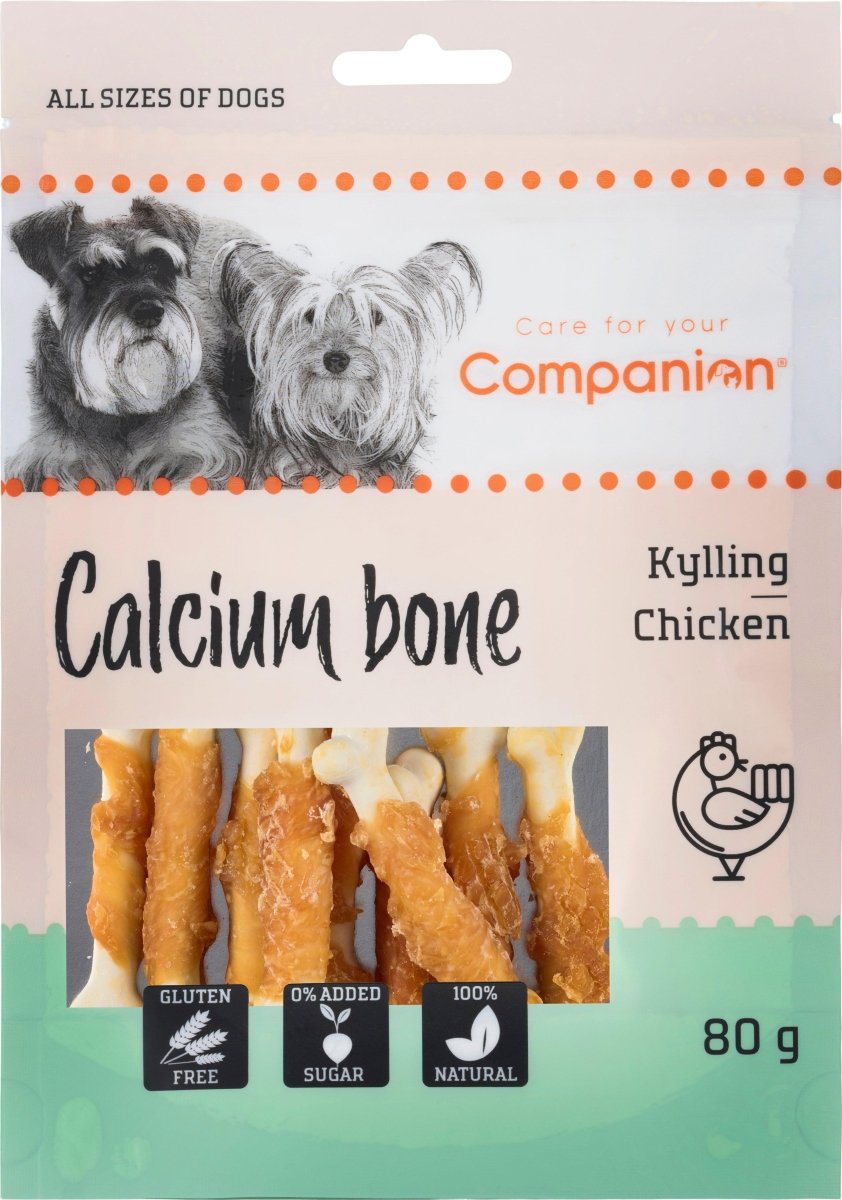 Billede af Companion Calcium Tyggeben Svøbt Med Kylling - 80g