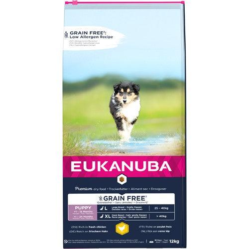 Se Eukanuba Puppy Small/Medium Breed Kylling Kornfri 12 kg hos animondo