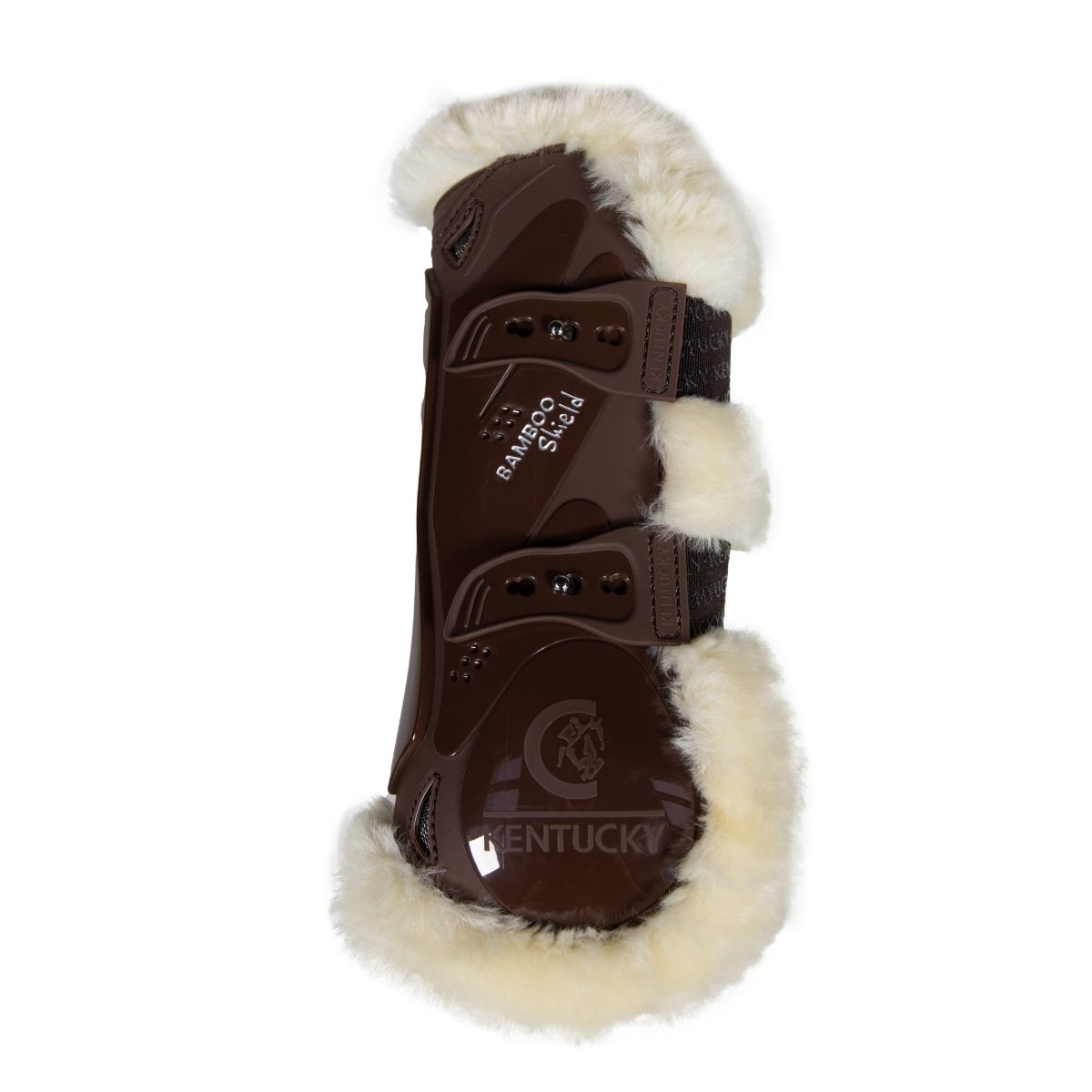 Billede af Kentucky Horsewear Bamboo Elastic Vegan Sheepskin Gamacher, Forben - Brun