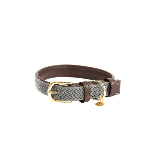 Se Kentucky Plaited Nylon Dog collar - Grå hos animondo