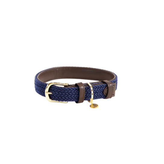 Se Kentucky Plaited Nylon Dog Collar Navy hos animondo