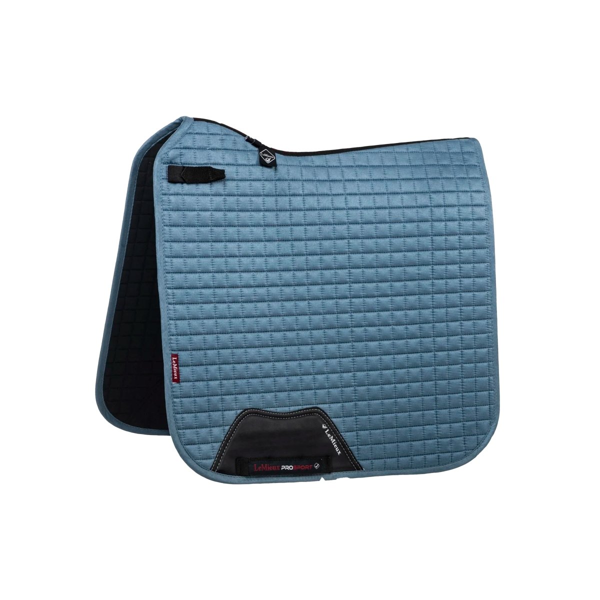 Se LeMieux Suede Dressage Square Sadelunderlag - Ice Blue hos animondo