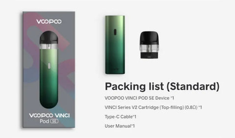 VOOPOO VINCI SE POD INCLUDES