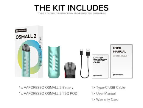 Vaporesso Osmall 2 Kit includes