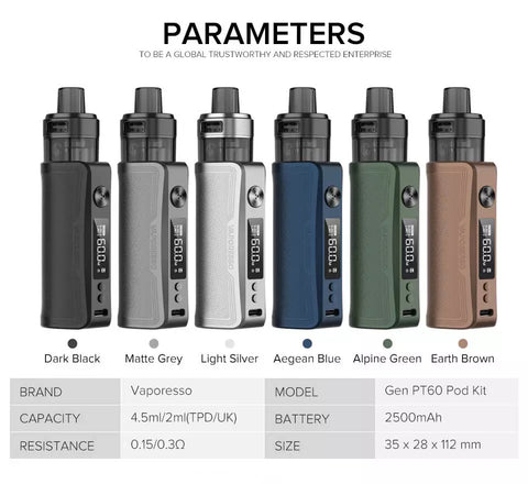 VAPORESSO GEN PT60 POD COLORS