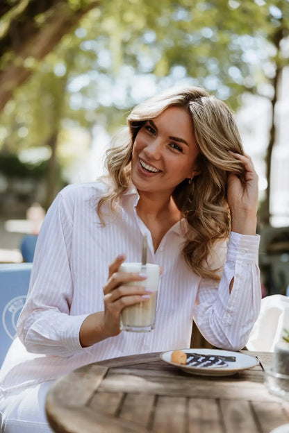 Gestreepte Blouse Charlot pink-Le Marais