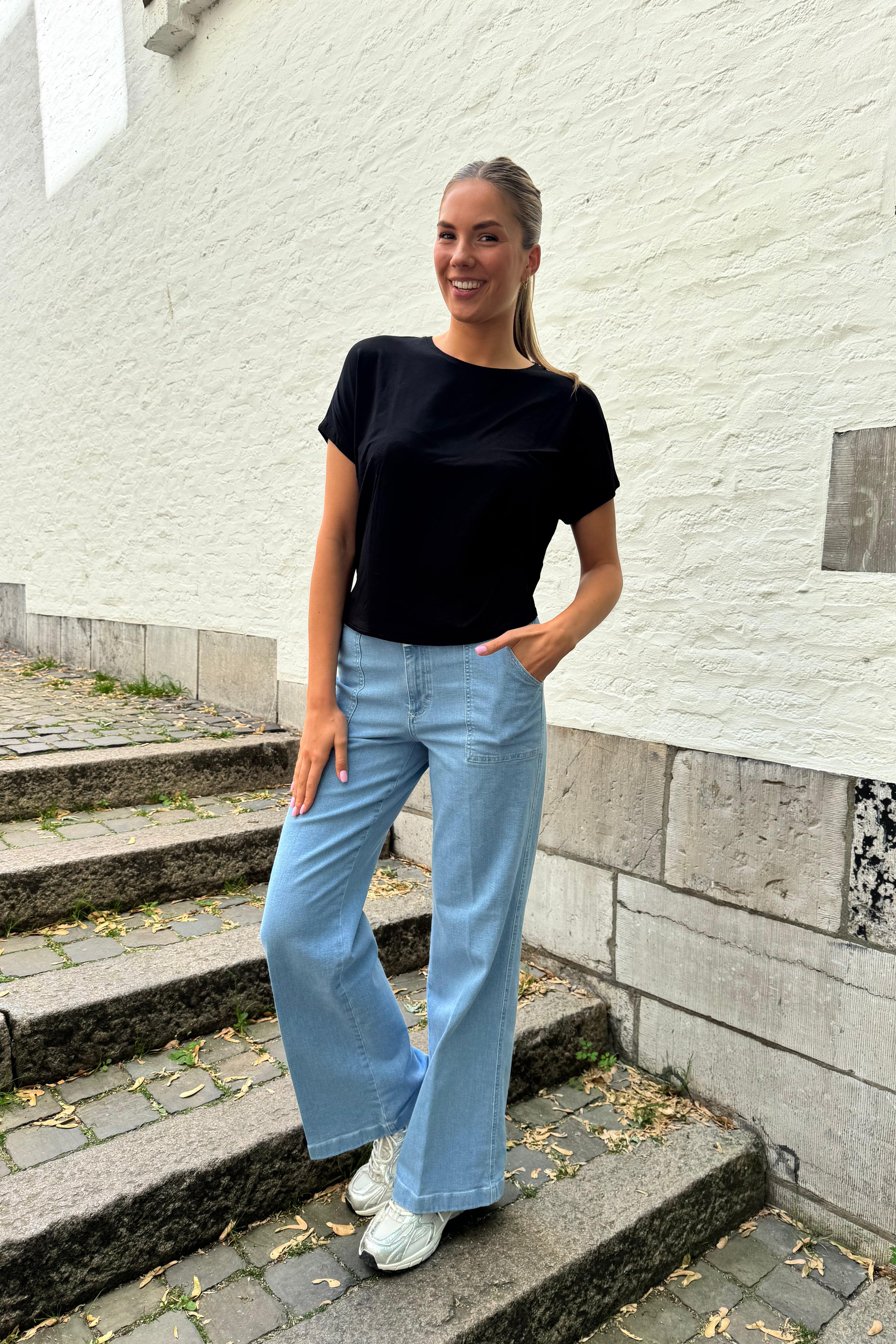 Viscose Top Relaxed Fit Korte mouw-Le Marais