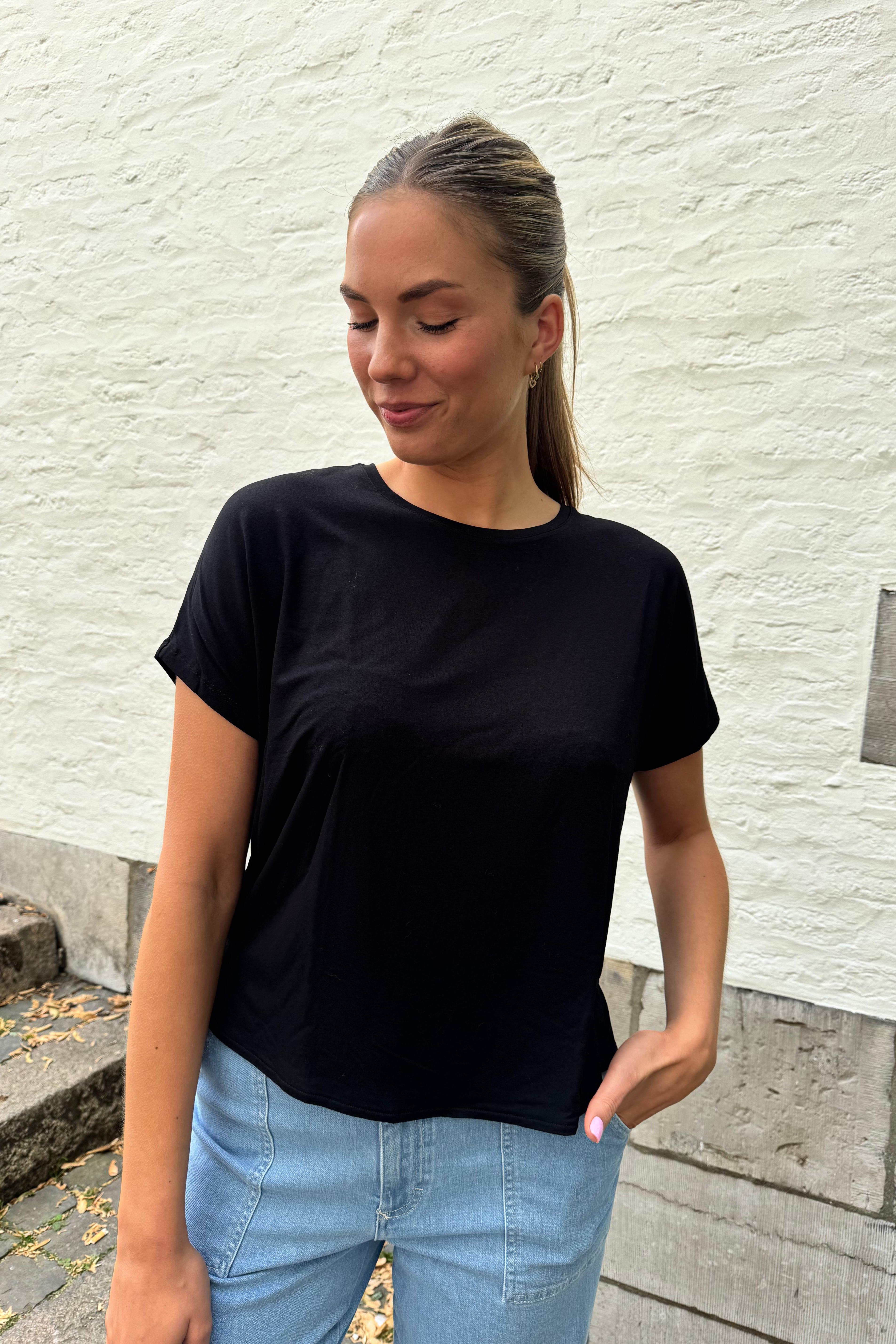 Viscose Top Relaxed Fit Korte mouw-Le Marais
