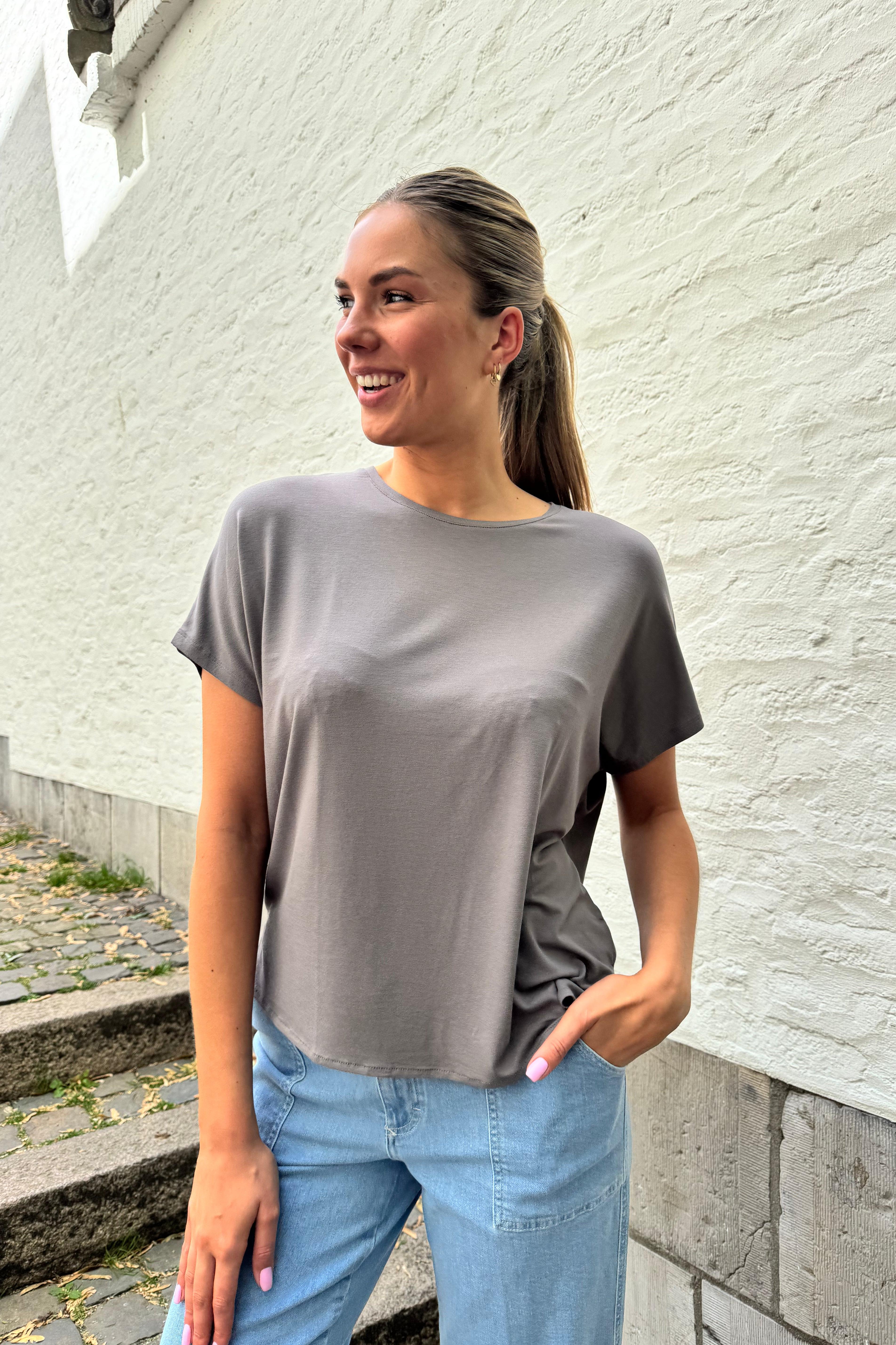 Viscose Top Relaxed Fit Korte mouw-Le Marais