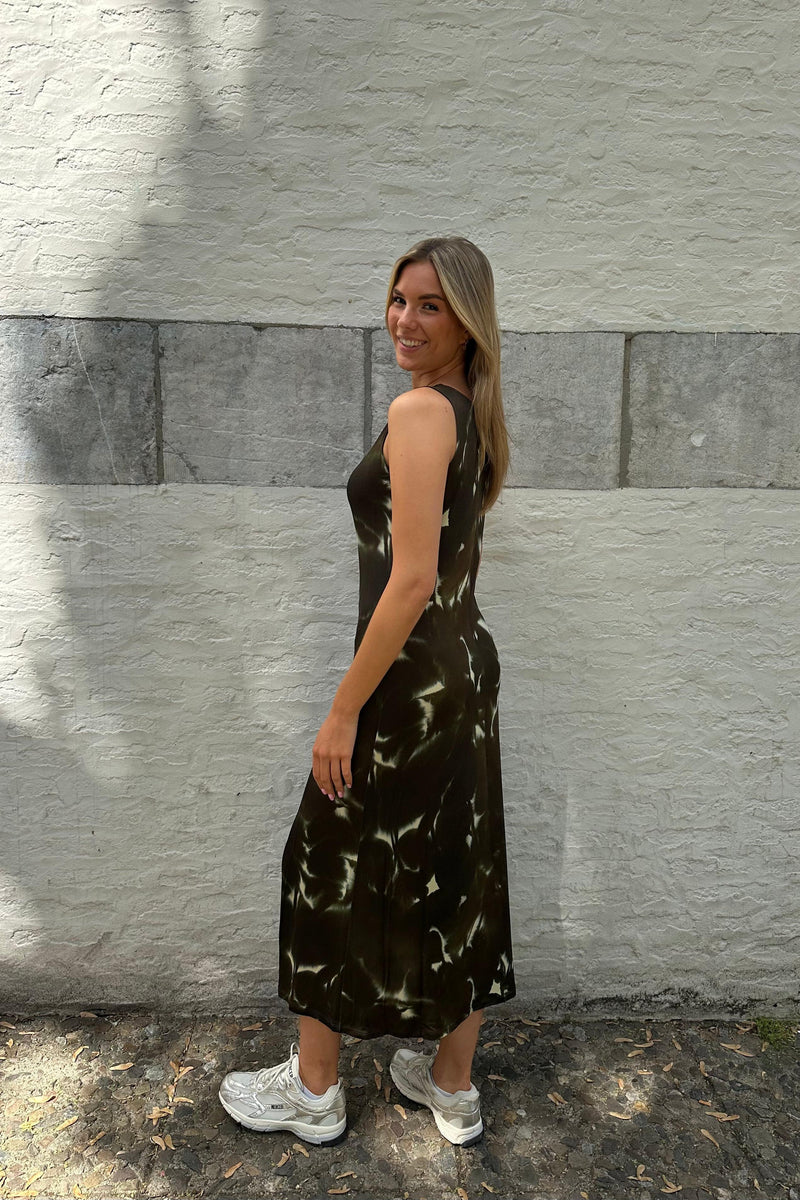 Jurk met Gevlamde Print-Le Marais