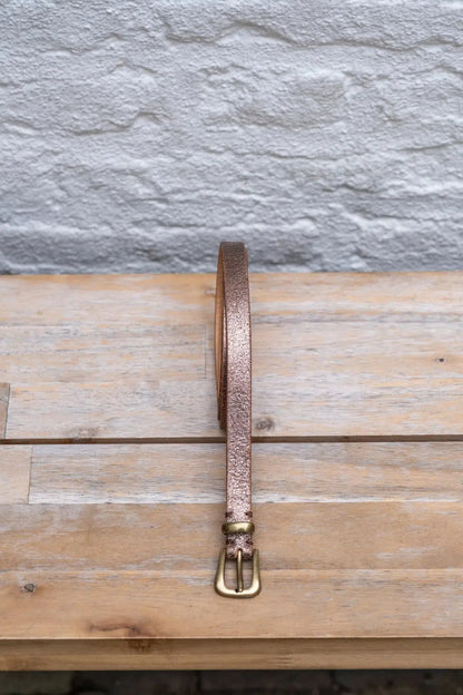 Post & Co | 10536GO Leather Belt Laminato-Le Marais