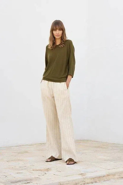 No Man's Land | Broek Met Subtiele Glitter Streep-Le Marais