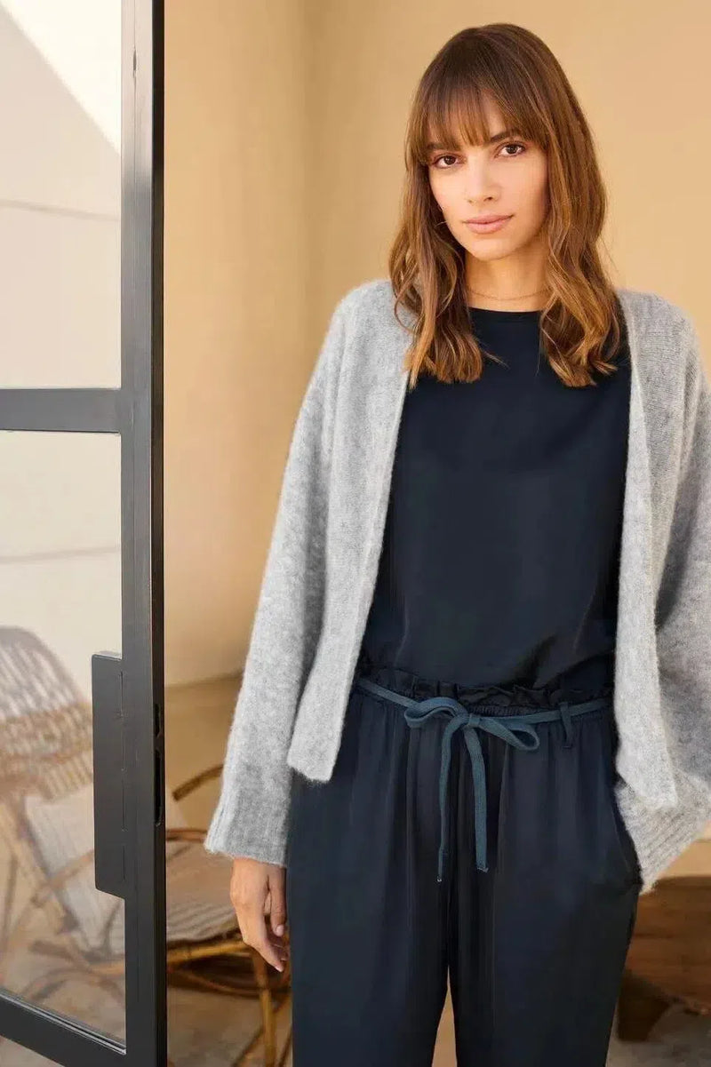 No Man's Land | Silk Look Top Met Aangeknipte Mouw-Le Marais