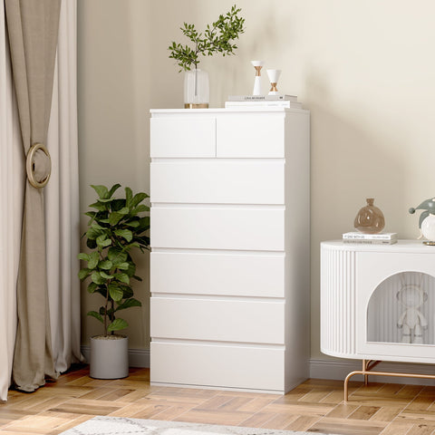 Homfa 6 Drawer White Dresser, Modern Storage Cabinet for Bedroom