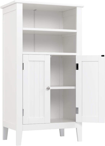 Homfa Bathroom Storage Cabinet, Brown Linen Cabinet, Narrow Tall