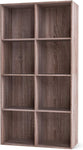 Homfa Bookshelf 4-Tier Bookcase 8 Cube Modular Storage Organizer Cabinet Modern Home Office Furniture (Dark Oak)